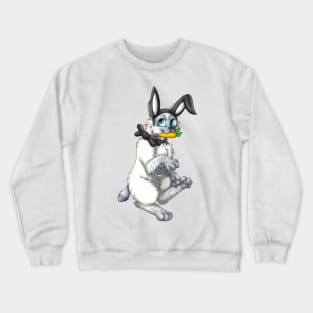 Bobtail BunnyCat: Blue Lynx Point (Black) Crewneck Sweatshirt